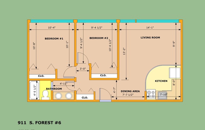 2 beds, 1 bath, 668 sqft, $2,350, Unit 01