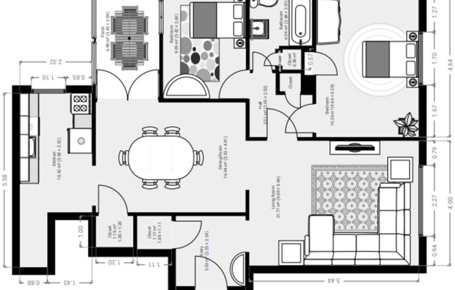 2 beds, 1 bath, 1,215 sqft, $1,895, Unit 02