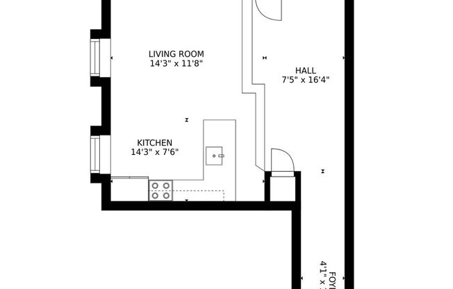 1 bed, 1 bath, 894 sqft, $1,525, Unit 201