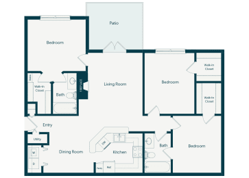 3 beds, 2 baths, 1,280 sqft, $2,946