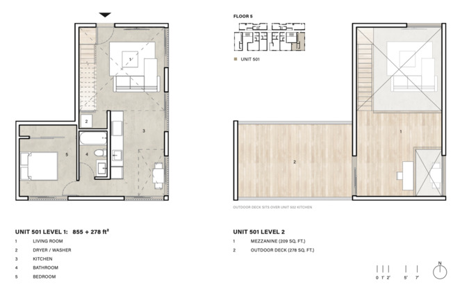 1 bed, 1 bath, 535 sqft, $3,450, Unit 501