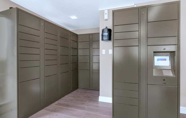 the walk in closet has plenty of storage and a safe