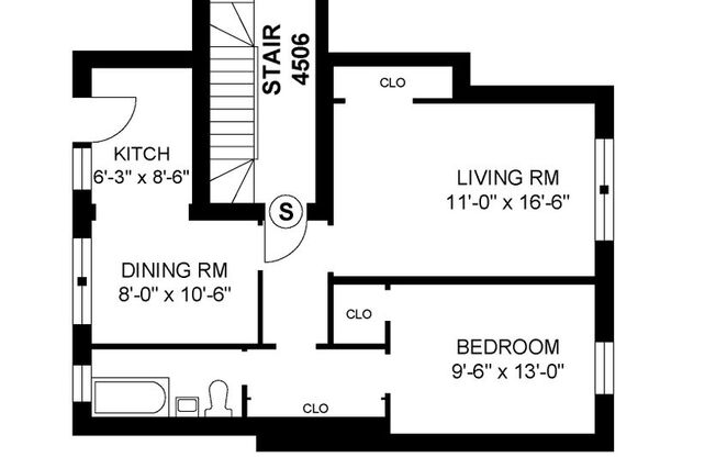 1 bed, 1 bath, 585 sqft, $1,625, Unit 4506-1S