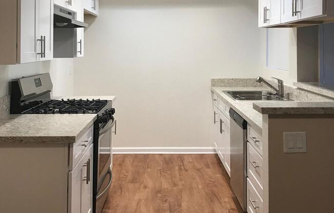 kitchen with wooden floors