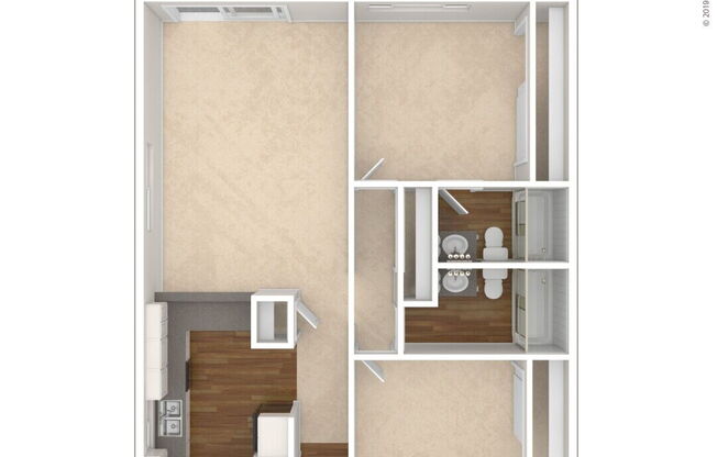 2 beds, 2 baths, 1,154 sqft, $2,612