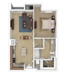 1 bed, 1 bath, 658 sqft, $1,399