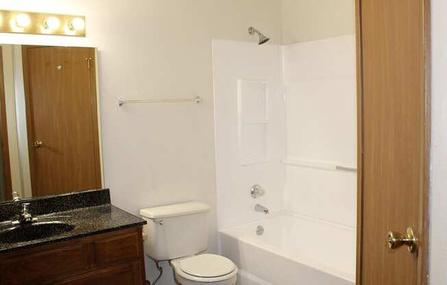 this is a photo of the bathroom in a 1 bedroom apartment at deer hill apartments in c