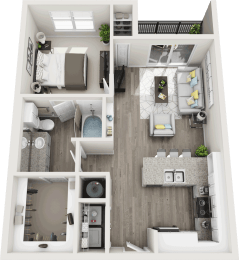 1 bed, 1 bath, 726 sqft, $1,520