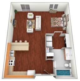 Studio, 1 bath, 566 sqft, $925