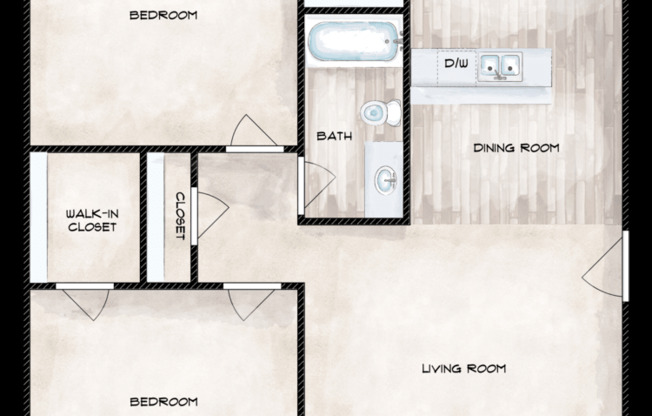 2 beds, 1 bath, 785 sqft, $1,115