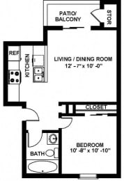 1 bed, 1 bath, 500 sqft, $1,525