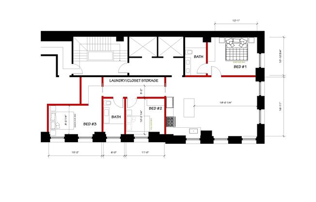 3 beds, 2 baths, 1,400 sqft, $10,875, Unit 2-A