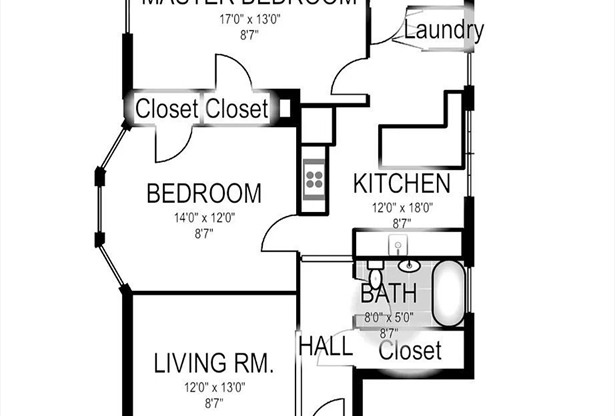 2 beds, 1 bath, 951 sqft, $3,200, Unit 1