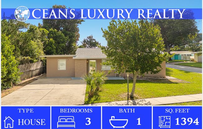 Charming 3 Bedroom Corner Lot Ormond Beach Home