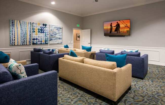 Beautifully Appointed Movie Room at 55+ FountainGlen Grand Isle, Murrieta, CA, 92562