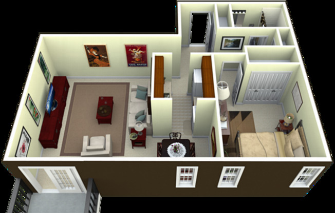 1 bed, 1 bath, 677 sqft, $1,230