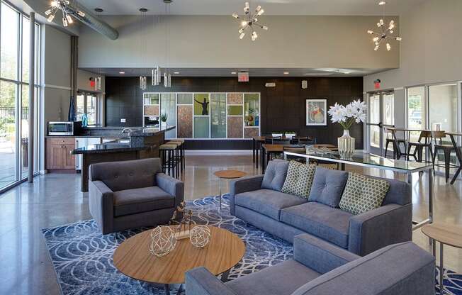 Newly Renovated Clubhouse with Modern Lightning at Carol Stream Crossing, 535 Thornhill Drive, Carol Stream, Illinois