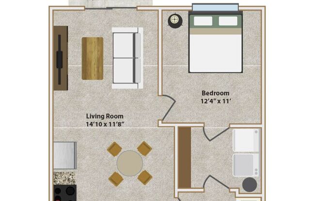 1 bed, 1 bath, 585 sqft, $1,115, Unit Stadium Flats-3209