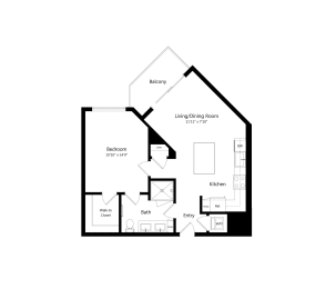 1 bed, 1 bath, 685 sqft, $2,522