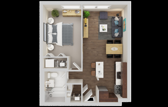 1 bed, 1 bath, 530 sqft, $1,222, Unit 206