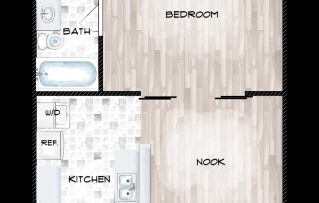 Studio, 1 bath, 474 sqft, $1,020