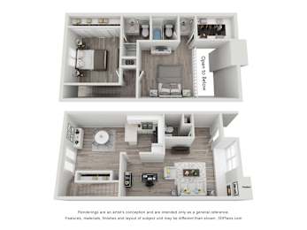 2 beds, 2.5 baths, 1,374 sqft, $1,485