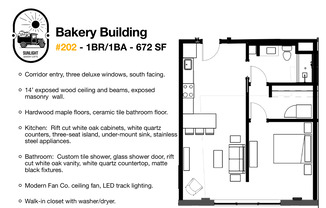 1 bed, 1 bath, 526 sqft, $1,225, Unit 202