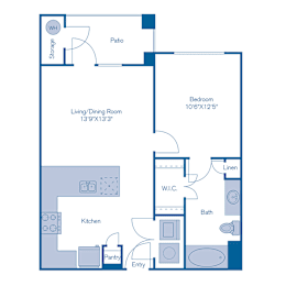 1 bed, 1 bath, 648 sqft, $1,107