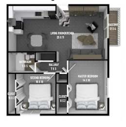 2 beds, 1 bath, 850 sqft, $1,750