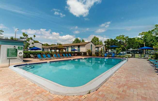 Community swimming pool at Oasis at Bayside in Largo, FL.