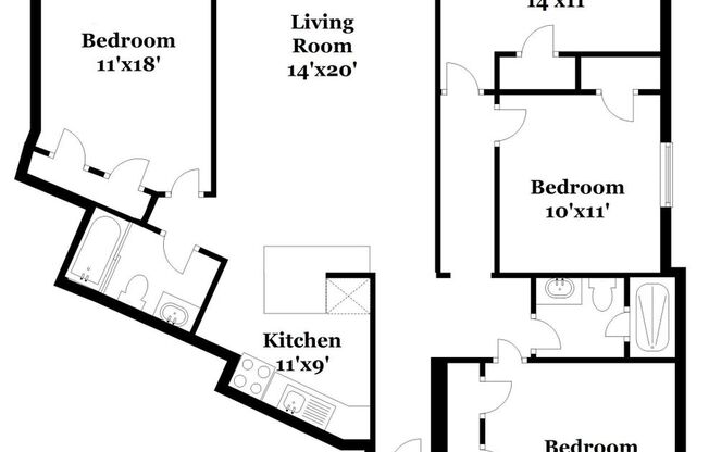 4 beds, 2 baths, 1,244 sqft, $4,849, Unit 1335-A