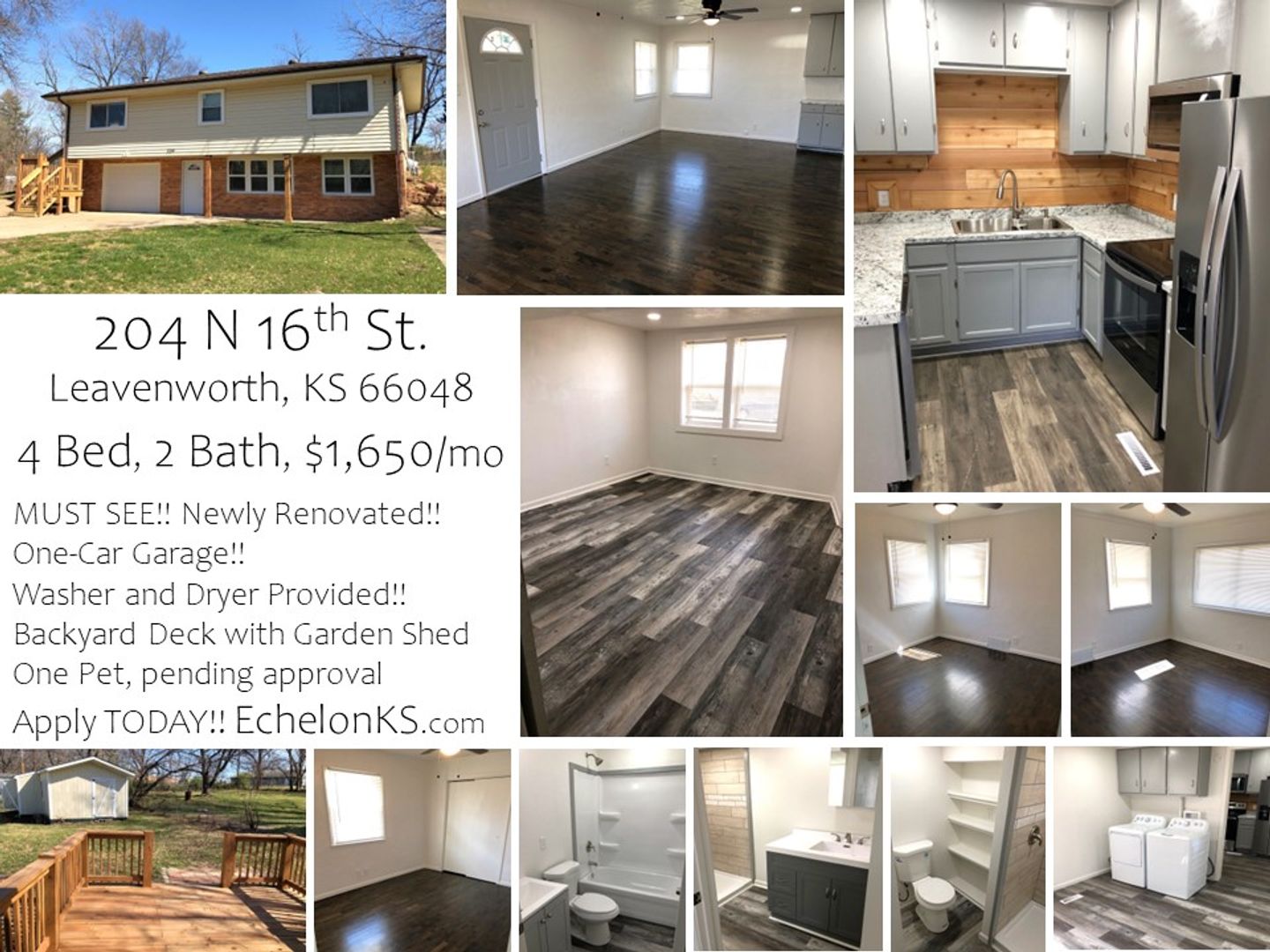 4 Bed, 2 Bath House - Newly Renovated!!