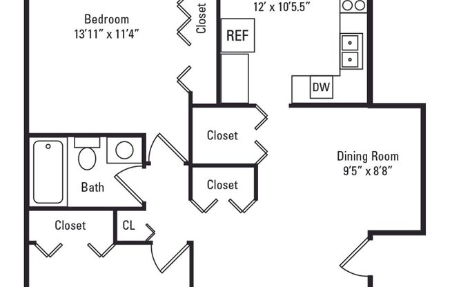 2 beds, 1 bath, 987 sqft, $1,835, Unit 204-302