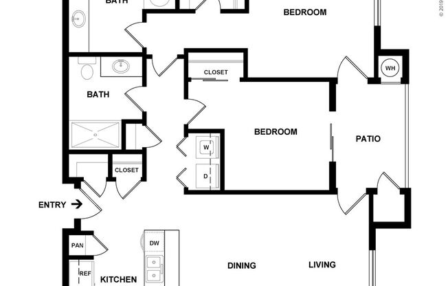 Westwood Bluffs--A 55+ Community - The Redwood - 2 bed - 2 bath - 988 sf