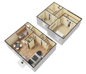 2 beds, 1.5 baths, 854 sqft, $1,225