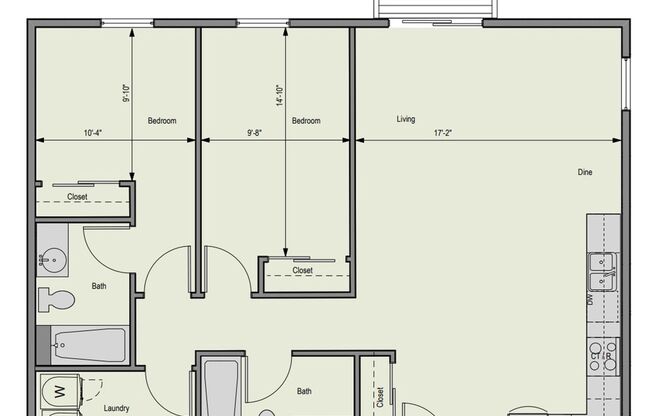 2 beds, 2 baths, 1,020 sqft, $2,178, Unit 214
