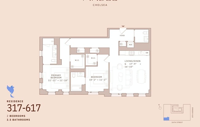 2 beds, 2.5 baths, 1,321 sqft, $10,937