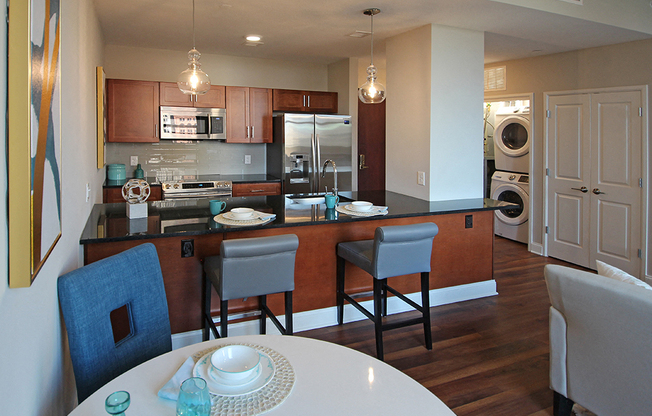 Elegant Dining Area at The Terminal Tower Residences Apartments, Cleveland, OH