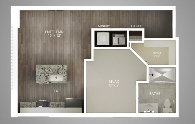 1 bed, 1 bath, 605 sqft, $1,390, Unit 205