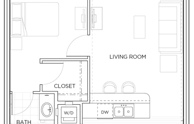 1 bed, 1 bath, 636 sqft, $1,570