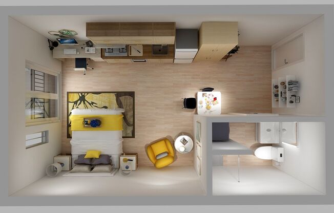 Studio, 1 bath, 390 sqft, $1,949, Unit 312