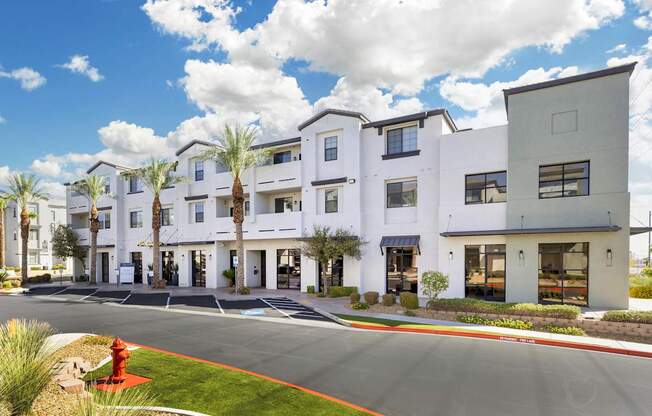 The Michael B Apartment Homes' exterior has been beautifully updated with a vibrant, eye-catching coat of paint that stands out as an oasis in the Las Vegas desert.