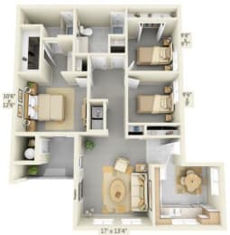 3 beds, 2 baths, 1,164 sqft, $2,440