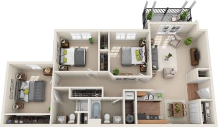 3 beds, 2 baths, 1,063 sqft, $1,799