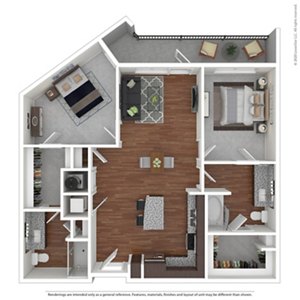 2 beds, 2 baths, 1,045 sqft, $2,274