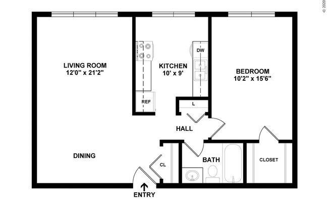 1 bed, 1 bath, 750 sqft, $980, Unit 3009-108