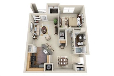 1 bed, 1 bath, 880 sqft, $1,260