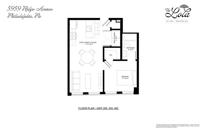 1 bed, 1 bath, 582 sqft, $1,575, Unit 203