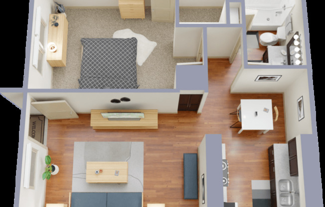 1 bed, 1 bath, 588 sqft, $1,260