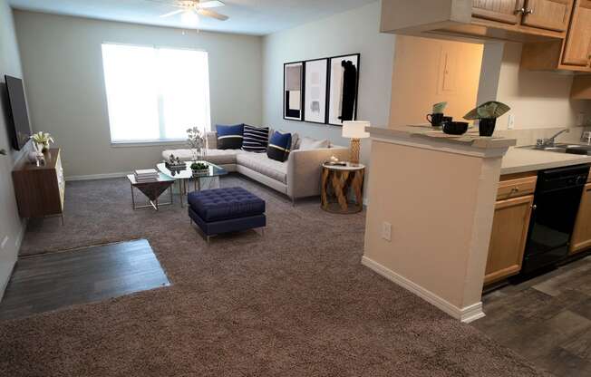 Living Room and kitchen at Northlake Apartments, Jacksonville FL